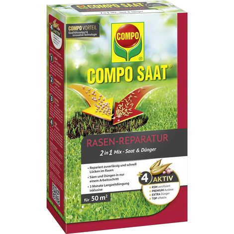 COMPO RasenReparaturMix Samen&Dünger 1,2kg für 50m² (1/5)