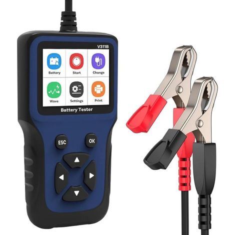 Tester per batterie auto,Analizzatore digitale per batterie auto da 12 V aggiornato con display a colori,Tester di carica CCA 100-2000 (1/5)