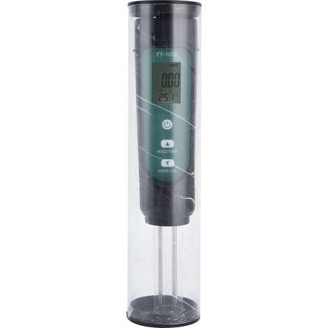 Misuratore di conducibilità elettrica (EC), sensore integrato a 4 pin, materiale ABS, rilevatore di EC, temperatura e umidità del terreno per giardinaggio, agricoltura, piante da interno ed esterno (c (1/5)