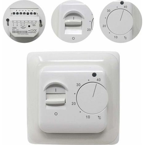 Manuel Thermostat d'ambiance Chauffage au Sol Electrique avec sonde AC 220V 16A, Régulateur de Thermostat Plancher Chauffant Mécanique [Classe énergétique A+++] (1/5)