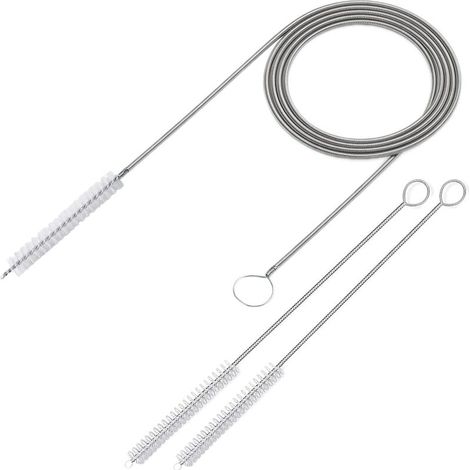 Brosse métallique longue pour nettoyage de drain de toit ouvrant de voiture et de réfrigérateur 60 pouces x 2/5 pouces (1/4)