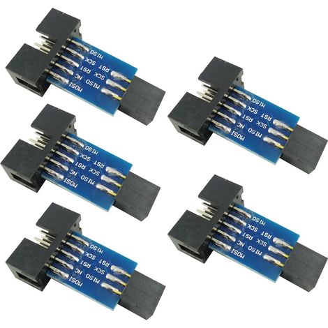 5 pièces AVRISP USBASP ISP STK500 10PIN 10 broches vers 6 broches Carte d'adaptateur de conversion (1/5)