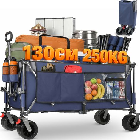 Robuster Metallrahmen mit Rostschutzbeschichtung, 250 kg Tragkraft, 300L XXL Bollerwagen Faltbar mit (1/5)