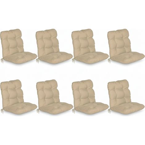 8er Set Niedriglehner Auflagen Set Flair NL, 100x50x8cm, Natur