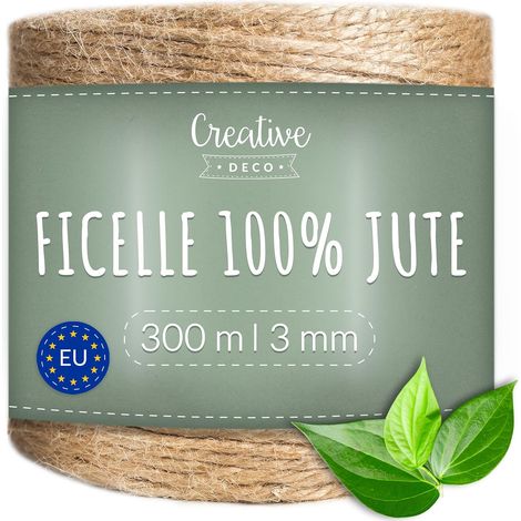 Ficelle en Jute Jardinage Bricolage Décoration 300m 3mm (1/5)