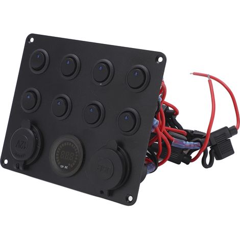 8-fach Kfz-Ladegerät mit zwei USB-Anschlüssen, 2,1 A, LED-Anzeige, hoher Leistung, 12–24 V Wohnmobilstecker (1/5)