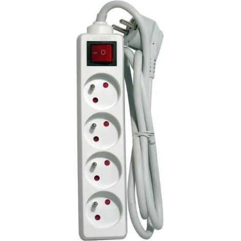 Chacon Multiprise Block mit 4a 3m weißer 4 -Plug -Schalter