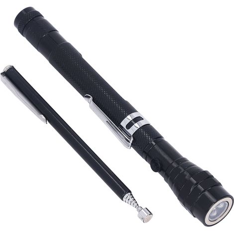 Outil de ramassage magnétique à LED, lampe torche magnétique télescopique, gadget sympa à glisser dans une chaussette de Noël, cadeau d'anniversaire, de fête des pères ou de Thanksgiving. (1/5)