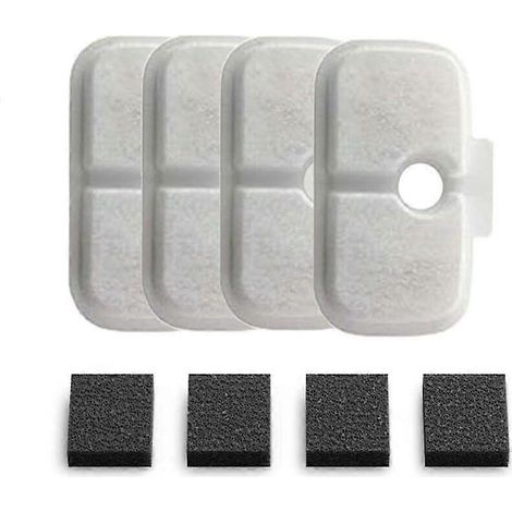 Filtres pour fontaines à eau pour chats, filtres de rechange pour fontaines à eau pour chats avec éponges de préfiltration, filtres de rechange pour fontaines à eau pour chats (1/5)