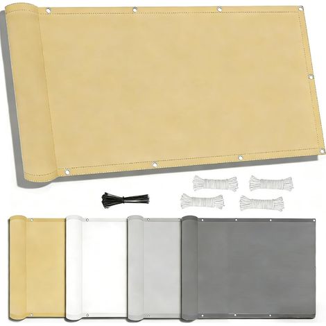 1 Voile d'ombrage Rectangulaire 3x5M, Tissu Oxford Imperméable, Protection UV, avec Œillets et Cordons pour Jardin, Patio (1/5)