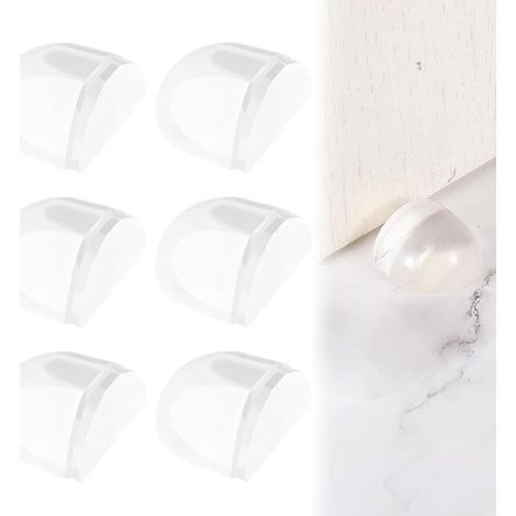 6 Pièces Arrêts de Portes Butées Caoutchouc Stop Adhésif Transparentes Amortisseur pour Tous Sols Durs, Tampon Caoutchouc Butée Porte Adhésive pour Interieur Protéger Mur Meubles (1/5)