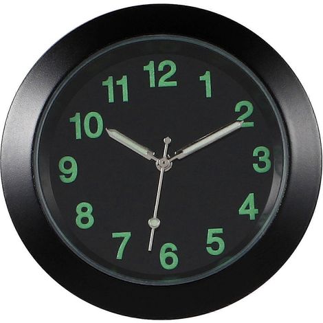 Horloge de tableau de bord universelle pour voiture avec aération, horloge électronique à quartz lumineuse avec aiguilles éclairées, compatible avec les garnitures intérieures de voiture (noir).