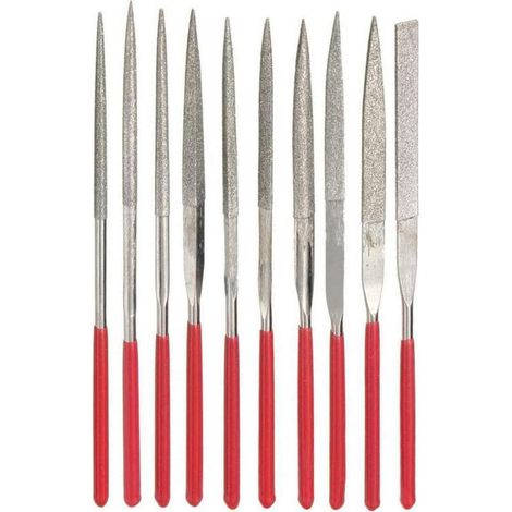 10tlg. Mini Diamantfeilen Set 100mm, Nadelfeilen für Metall, Glas, Keramik (1/5)