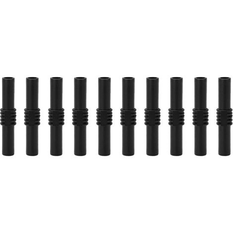 10 connecteurs banane femelle-femelle isolés 4mm, fiches de prolongation noires pour appareils électroniques. (1/5)
