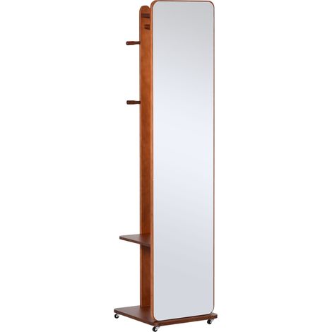Miroir sur pied avec roulettes ORION aspect bois (1/5)