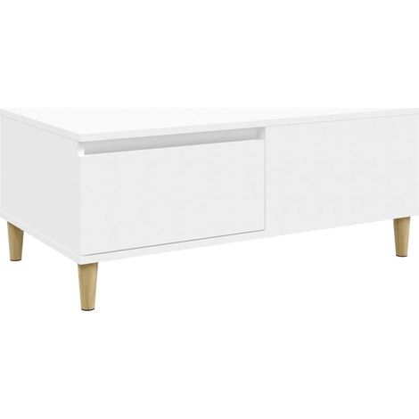 Table basse Blanc 90x50x36,5 Bois d'ingénierie (1/5)