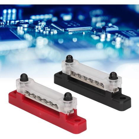 Bloc de jonction pour batterie RV, barre omnibus de distribution d'énergie, connexion 6 pôles, rangée unique, jeu de barres de terre (1/5)