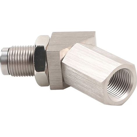 Connecteur d'extension coudé à 45 degrés pour capteur d'oxygène Jygee, entretoise catalytique, accessoires automobiles argentés, fixation durable (1/5)
