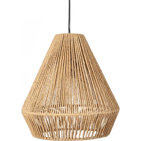 Suspension luminaire "Octavia" en corde - Beige - D 30 x H 33 cm - Livraison gratuite (1/5)