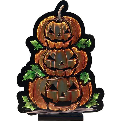 Lampe Miroir Infini Citrouille de Noël en Plastique Orange 30 x 7 x 41 cm - PANGIVO (1/5)