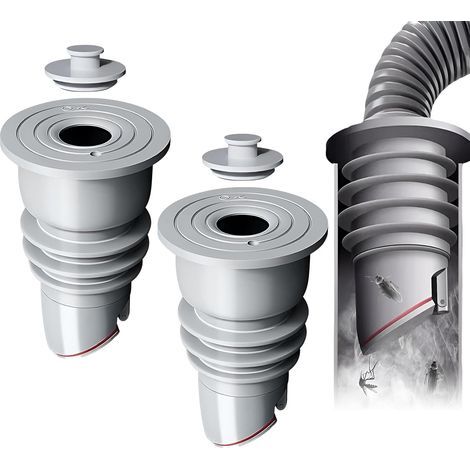 2 Pièces Clapet Anti Odeur 35-40mm Tuyau Bouchon Anti Odeur Machine à Laver Joint Machine à Laver Odeur Canalisation pour Cuisine Salle de Bain(Gris) (1/5)