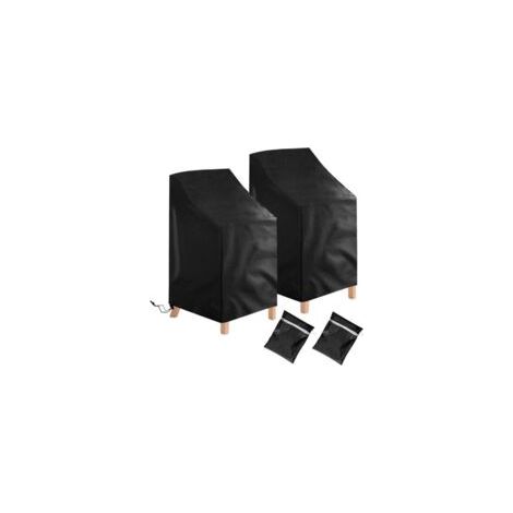Juego de 2 fundas protectoras Houhence para sillas de jardín, impermeables, resistentes al viento y a los rayos UV, poliéster 210D, tamaño 64 x 64 x 70/120 cm - Crezuo