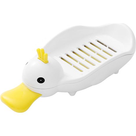 Jabonera doble con estampado de patito amarillo para el baño, con desagüe, de plástico, 19,5 cm, 1 unidad. (1/5)