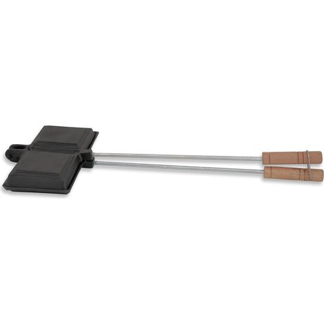 BBQ-Toro Plancha para gofres Plancha para sandwiches Hierro fundido doble forma, negro