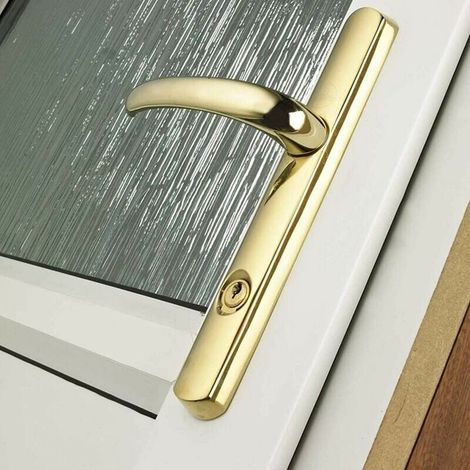 Cilindro blocco 85mm, 8 chiavi, finitura ottone, sicurezza elevata, anti-scasso, anti-perforazione, per porte-finestre PVC. (1/3)