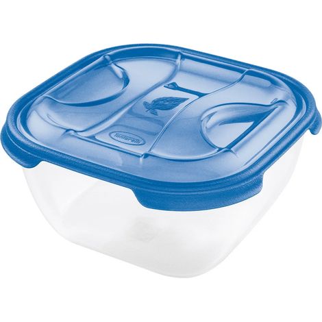 CONTENITORE QUADRO IN PLASTICA 'FRIGO BOX' lt2 cm 19,5x19,5x h.10 acqua trasp. - TONTARELLI