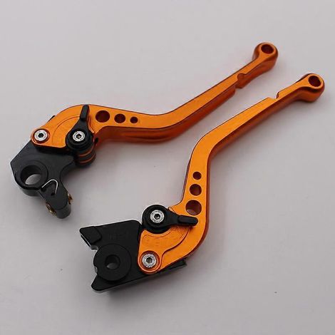 Pour motos KTM ADVENTURE 1050, klaxon de frein modifié, levier de frein en alliage (tige longue orange) (1/4)