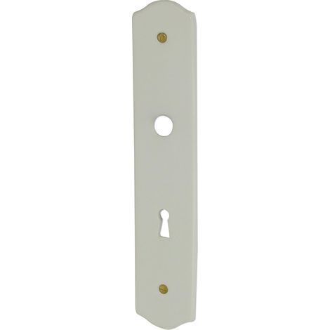 1 Plaque propreté trou serrure, Porcelaine de Limoges blanche, 256x51 mm, Pour porte intérieure (1/2)