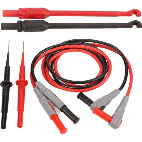 Kit de cordons de test pour multimètre, en laiton, PVC et PA, résistants à l'usure, fiche de 4 mm, lecture précise. (1/5)