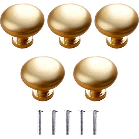 Goldene Türknöpfe 5PZ 25mm Möbelknopf Runder Türgriff Einzeln