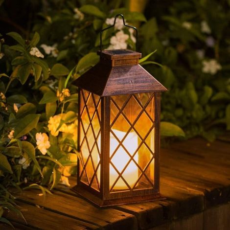 Retro-Solarlaterne aus Kunststoff, kreative Gartenlampe für die Villa, elegante Außendekoration. (1/4)