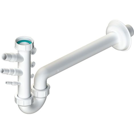 Siphon für Waschbecken mit multifunktionalem Anschlusszubehör Ø1"1/4 L.B L.B. PLAST D211-1243  weiß
