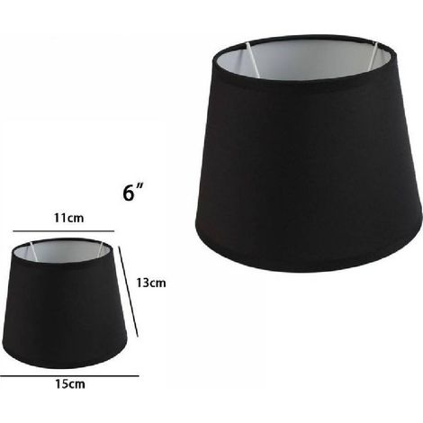 TRADE SHOP - Paralume Conico Cilindro Cappello Ricambio Per Lampada E Applique In Tessuto Tnt - Nero   -6"   -