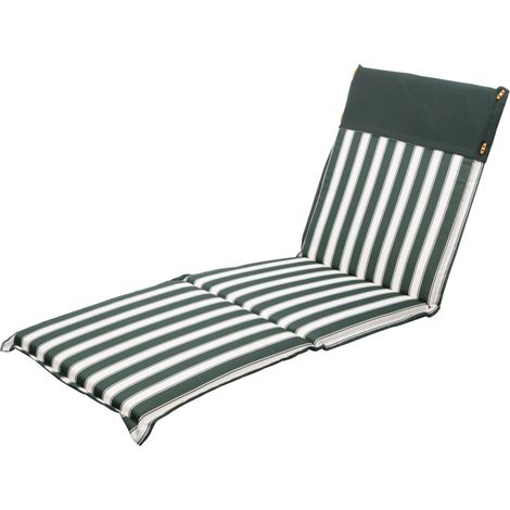 cuscino per sdraio da esterno a righe verdi, 57x185x2,5 cm