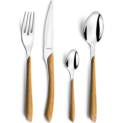 Amefa Besteckset 16 Teile Eclat Nature Naturholz (1/5)