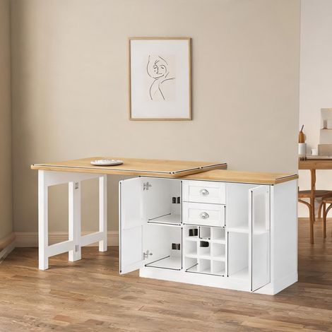 Buffet coloris blanc en MDF 120 x 40 x 72 cm (1/5)