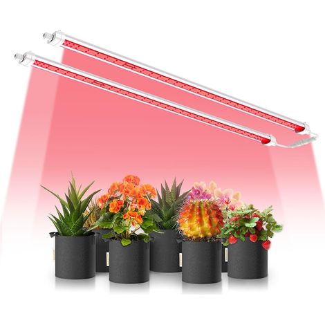 LED Plant Light, Red Spectrum Extra Light Bars, 650-665NM High Efficiency Grow for Indoor Plants Bloom Fruiting Flowering 2 Pack, 80W (1/5)