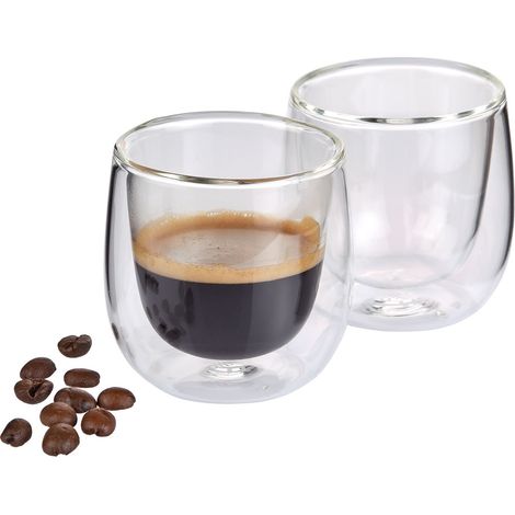 Tazzine da caffè espresso Cilio, 2 pezzi, a doppia parete, 0,08 l, diametro 6 x 6,5 cm (1/3)