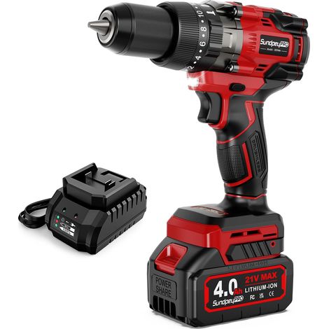 130Nm Perceuse Visseuse Sans Fil - 21V Brushless Visseuse Devisseuse Sans Fil, Batterie 4,0Ah, 20+3 Réglages de Couple, Mandrin 13mm, 2 Vitesses, Perceuse à Percussion pour Bricolage (1/5)