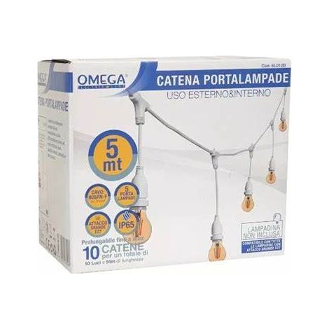 CATENA PORTALAMPADE DA 5 METRI ROLUNGABILE COLORE BIANCO (1/2)