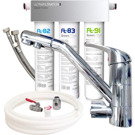 Filtro Sottolavello Trio Uf Con Miscelatore A 3 Vie Dolphin Cromato
