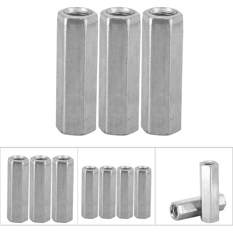 10 pièces Écrous rallonges M8 filetés, écrous manchons hexagonaux pour fixations (M8 x 40)