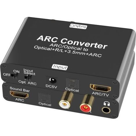 HDMI ARC Audio-Extraktor DAC Audio-Konverter, Tendak ARC/Optical Toslink SPDIF auf SPDIF RCA L/R 3,5mm, HDMI ARC Audio TV-Adapter und 5.1 Digital-Analog-Audio-Konverter (1/5)