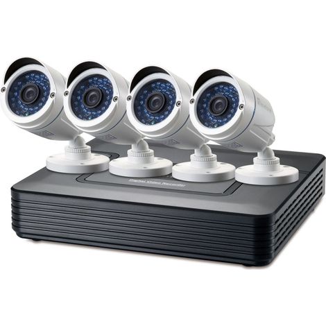 KIT VIDEOVIGILANCIA  720P LEVEL ONE DSK-8001 8 CANALES 4  CAMARAS INT/EXT + GRABADOR CABLES ILUMINACION LED (SIN HD)