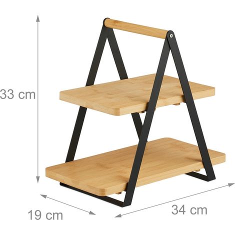 Espositore per snack 33 x 34 x 19 cm con comoda maniglia design moderno in bambù naturale 130016853
