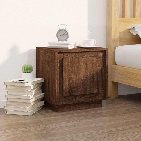 vidaXL Bedside Cabinet Brown Oak 44x35x45 cm Engineered Wood (1/5)